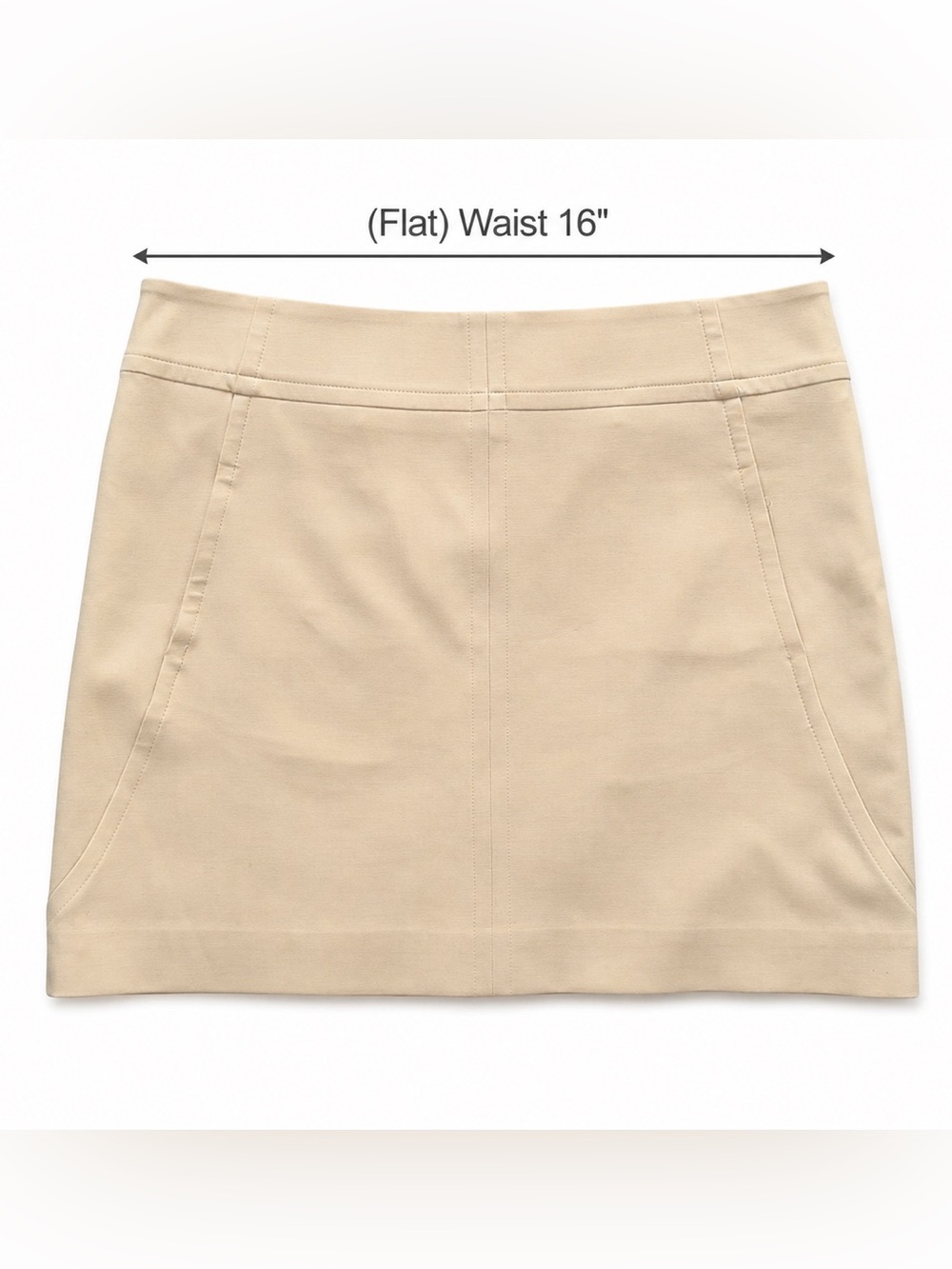 Ann Taylor Petite Skirt Ivory Blush Stretch Lined Pockets Back Zip 8P